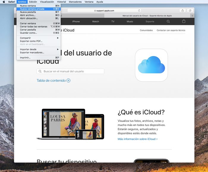 Nueva ventana privada mac